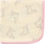 Touched by Nature Unisex Baby Organic Cotton Swaddle, Receiving and Multi-purpose Blanket, Bird, One Size