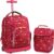 J World Lollipop Kids Rolling Backpack & Lunch Bag Set for Elementary School. Carry-On Suitcase with Wheels, Fox