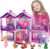 Doll House for Girls,6 Rooms Pink Dollhouse with Dolls Figure, Puppies,Furniture, Accessories, Kids Playhouse for for 3 4 5 6 7 8 9 10 Year Old