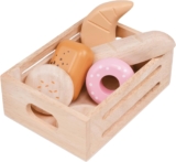 Mentari Toys – Bakery Crate – 7 Pieces Wooden Bakery Food Items – Market Pretend Play Toy Food – Play Kitchen Accessories – Imaginative Play – Age 3+