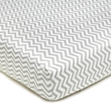 American Baby Company 100% Natural Cotton Percale Fitted Crib Sheet for Standard Crib and Toddler Mattresses, Gray Zigzag, Soft Breathable, for Boys and Girls