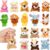 16-Pack Mini Animal Plush Toy Set, Soft Plush Toys for Kids Party Favors, Keychain Ornament,Birthday Party Supplies,Prize Rewards