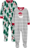 Simple Joys by Carter’s unisex-child Holiday Loose-fit Flame Resistant Fleece Footed Pajamas
